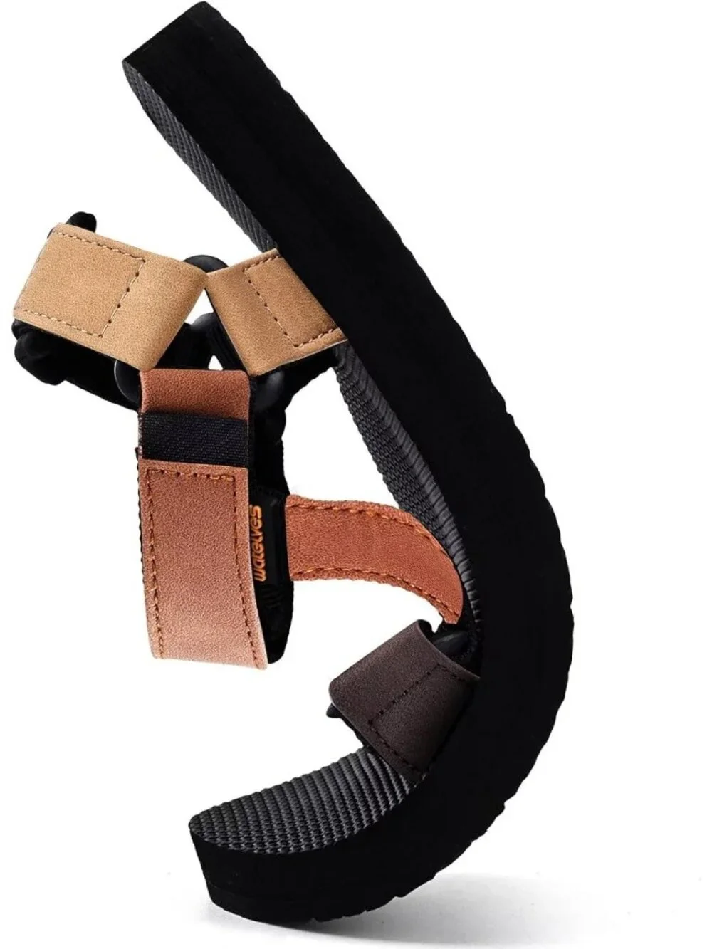 Women's Brown Dark Hiking Sandals with-Arch-Support Webbing-Outdoor Beach Water